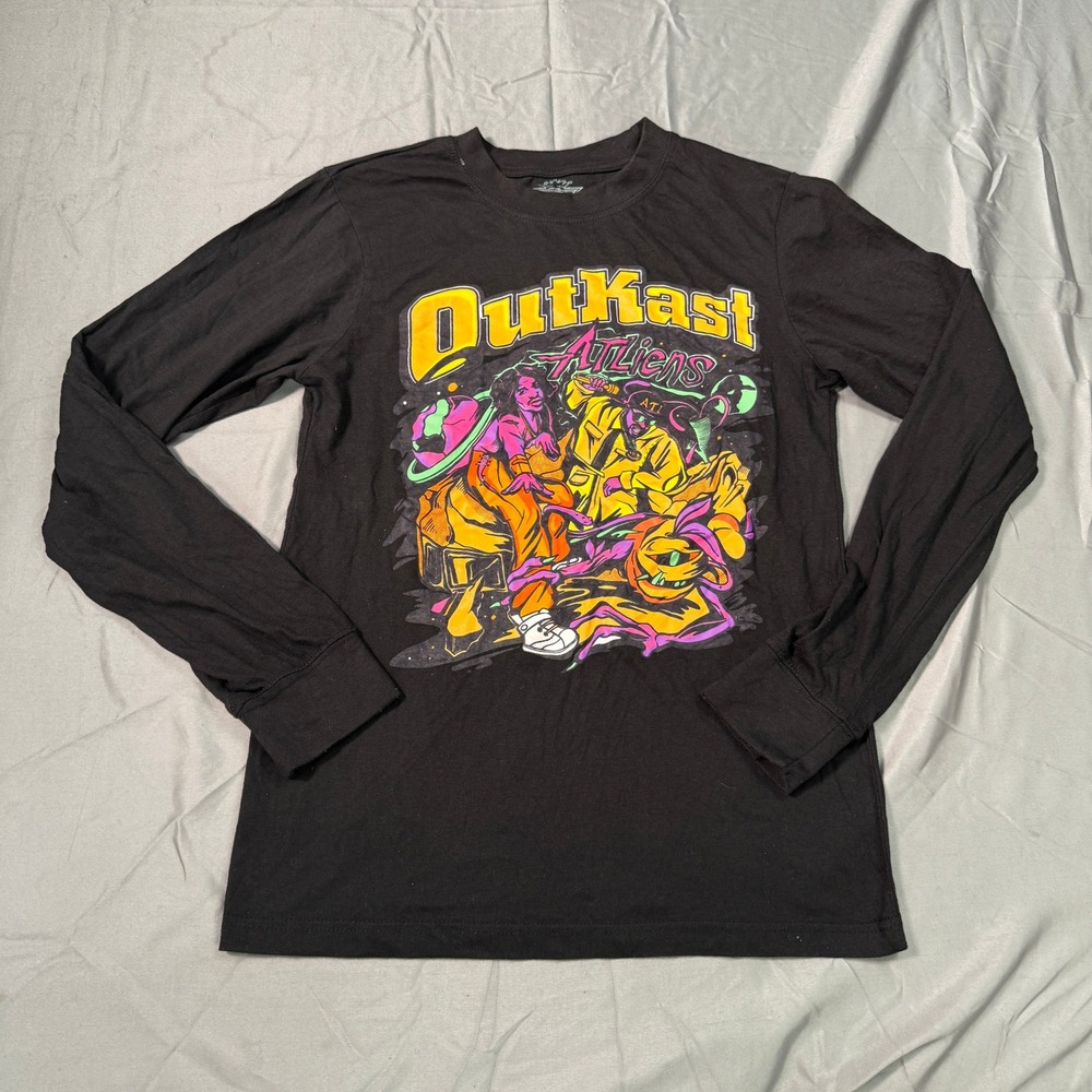 OutKast ATLiens Long Sleeve Graphic Tee Black Hip Hop Rap Shirt Small